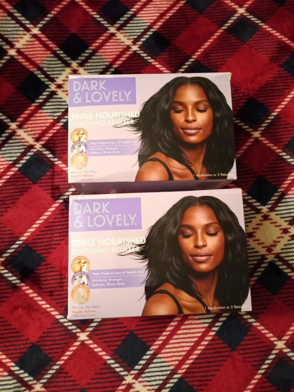 SoftSheen Dark and Lovely Triple Nourished Hair Relaxer Regular Strength 2 Kits